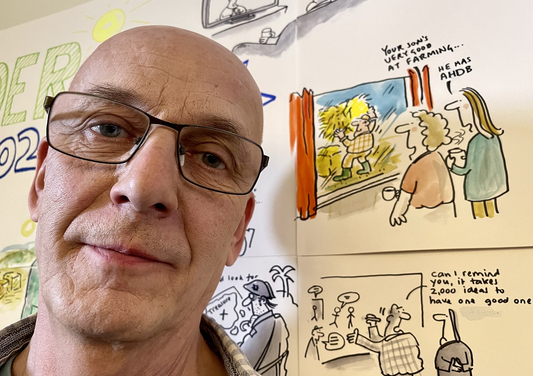 Headshot of cartoonist at AgriLeader Forum 2023 
